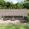 vidaXL 10 Piece Anthracite Poly Rattan Garden Lounge Set with Cushions, Suitable for Patio, Terrace - Modular Sofas with a Sturdy Coffee Table - 2 of 4
