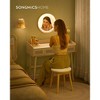 BOHOVEN Collection - Vanity Desk with Mirror and Lights, Makeup Vanity with 3 Rattan-Like Drawers, Touch Control Light, Oak Beige - 2 of 4