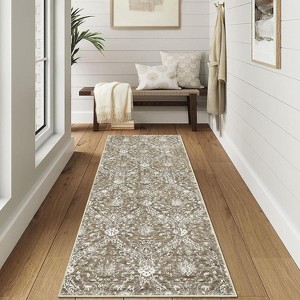 Acekool 5x7 Washable Rug – Vintage-Inspired Non-Slip Carpet, Ultra-Thin Floor Mat for Living Room & Bedroom, - 1 of 4
