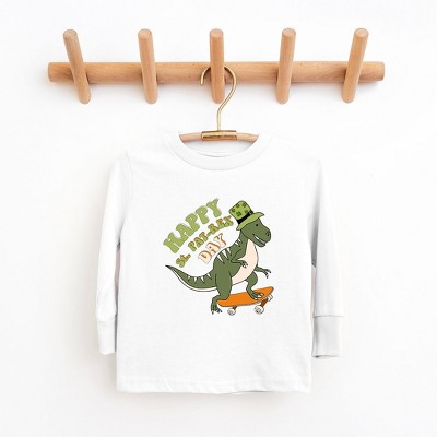 The Juniper Shop Happy St. Pat-Rex Day Toddler Long Sleeve Tee