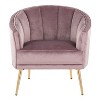 NicBex Velvet Accent Chair,Upholstered Living Room Chairs with Pleated Waves Backrest and Metal Legs,Modern Armchair,Club Chairs for Living Room - 2 of 4