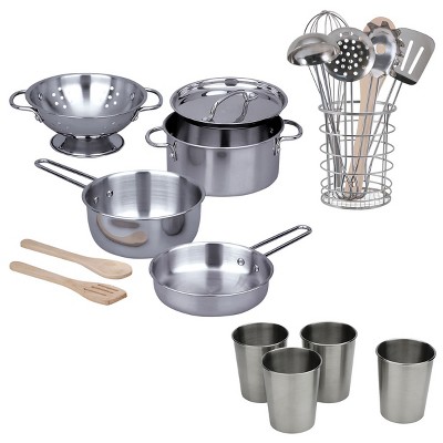 Kaplan Early Learning Stainless Steel Outdoor Cooking Playset