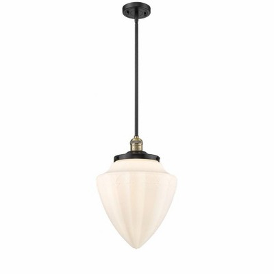 Bullet - 1 Light Stem Hung Mini Pendant In Traditional Style-16 Inches Tall and 12 Inches Wide