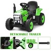 Infans 12V Kids Ride On Tractor w/ Trailer, Battery Powered Electric Toy Car, 3-Gear-Shift Ground Loader Ride On w/ 2.4G Remote Control, LED Lights - 4 of 4