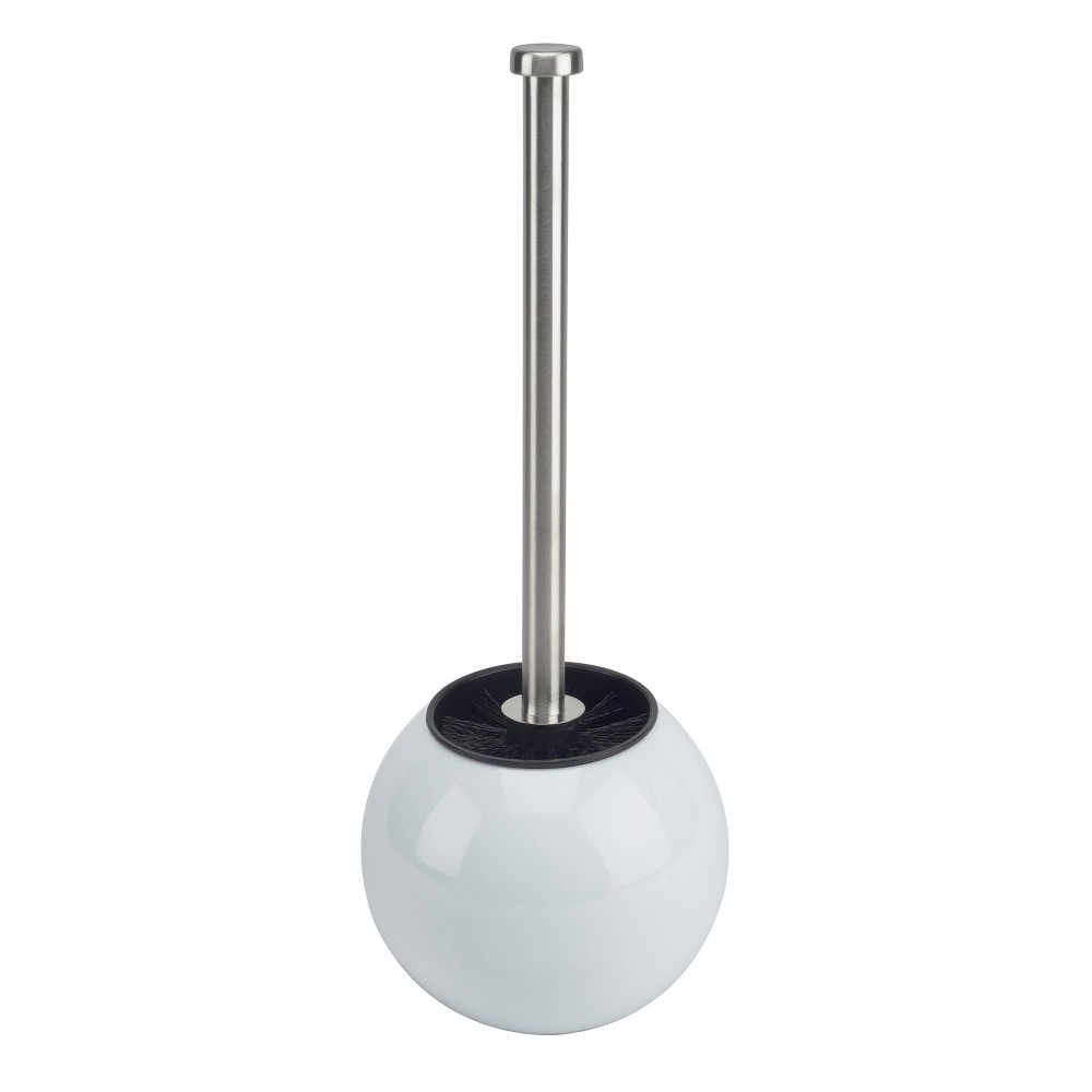 Photos - Toilet Brush Globe Design  and Holder White - Bath Bliss