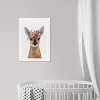 13" x 19" Floral Deer Animals Framed Wall Art Gray/Brown - Olivia's Easel: Modern Botanical Baby Artwork, White Frame - 4 of 4