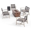 Christopher Knight Home Hampton Outdoor Acacia Wood and Wicker 6 Seater Chat Set with Fire Pit - 2 of 4
