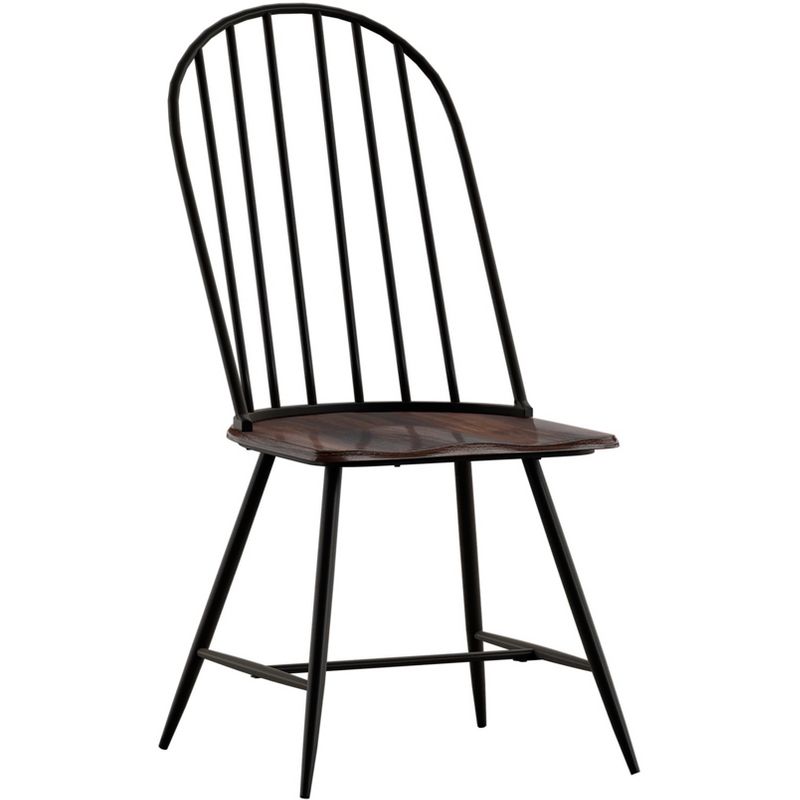 Set of 4 Raelyn Two-Tone Spindle Windsor Dining Chairs Black - Inspire Q, 1 of 8