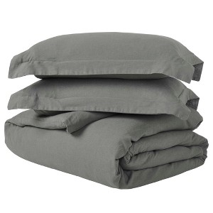 Cotton Linen Garment Washed 3 Piece Duvet Cover Set by Blue Nile Mills - 1 of 4