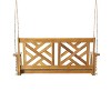 Gulches Acacia Wood Porch Swing 49.25¡± Wide, 800lbs Capacity, Slatted Seating with 8ft (244'') Chains, Handmade Finish for Garden/Deck/Patio - 4 of 4