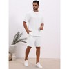 INSPIRE CHIC Men's Casual Texture Crew Neck Solid Shirt Top and Shorts 2 Piece Outfits - 2 of 4