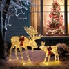 Slickblue 2pcs Lighted Christmas Moose Family, 4ft Outdoor Gold/Brown Reindeer Decorations with 200 LED Lights - 2 of 4
