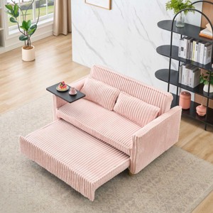 Accent Sofa Couch Modern Convertible Design with USB Ports & Movable Tabletop for Living Room or Guest Room 54"W - 3irtyhousy - 1 of 4
