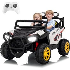 24V 2 Seater Electric UTV Car with Remote Control, 4-Wheeler Suspension, Soft Start, 3 Speeds, Led Lights, Ride on Truck Kids 3-8 Years - 1 of 4