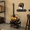 Vintiquewise Guitar Shape 5-Bottle Wine Rack - Vintage Decorative Freestanding Wine Holder and Storage Organizer - 3 of 4