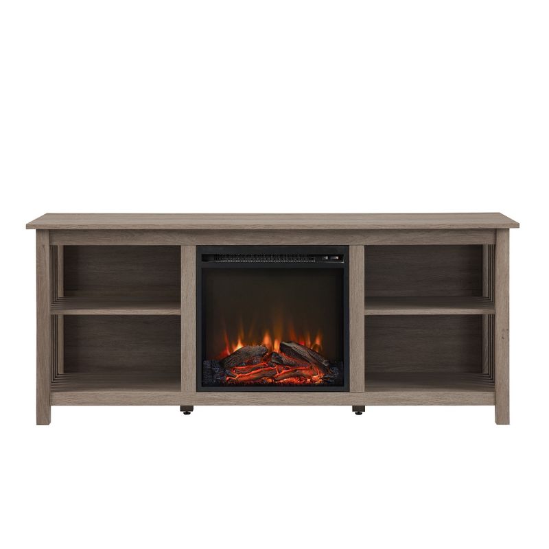 Mission Grooved Electric Fireplace TV Stand for TVs up to 80" - Saracina Home, 6 of 11