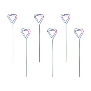 Unique Bargains Stainless Steel Reusable Drink Appetizer Heart Shape Head Cocktail Picks 5" 6 Pcs - 1 of 4