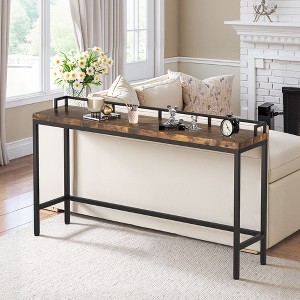 UbMelt 70.9 Inch Console Table with Metal Legs,Entryway Console Table behind Couch for Living Room & Entryway,Brown - 1 of 4