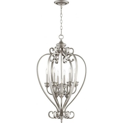 Quorum Lighting Bryant 9-Light Entry Pendant, Classic Nickel, 20W, 33.5H