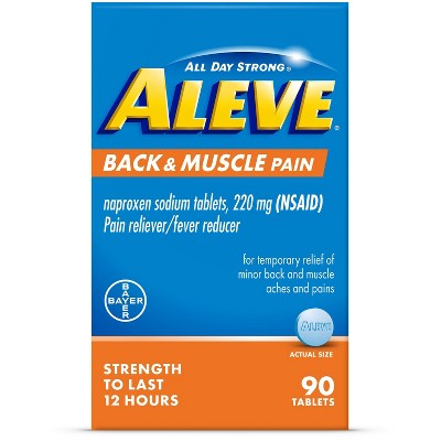 Aleve Naproxen Sodium Back and Muscle Pain Tablet (NSAID) - 90ct