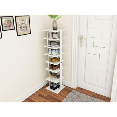Tangkula 7-tier Shoe Rack Free Standing Shelving Storage Organizer Compact  Design Black : Target