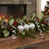 Penn Lighted Ribbed Mercury Glass Finish Ball Christmas Ornaments - Silver - Clear Lights - Set of 3 - 3 of 4