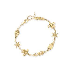 Ross-Simons 18kt Gold Over Sterling Sea Life Anklet - 1 of 4