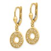 Black Bow Jewelry 12mm Filigree Circle Lever Back Earrings in 14k Yellow Gold - 2 of 4