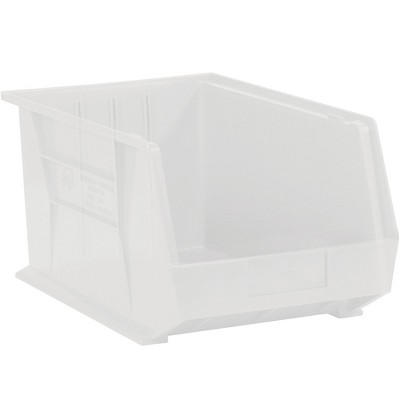 Box Partners Plastic Stack & Hang Bin Boxes 5 3/8" x 4 1/8" x 3" Clear 24/Case BINP0543CL