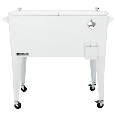 80qt Portable Rolling Patio Cooler - White - Permasteel : Target