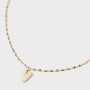 14K Gold Dipped Enamel "V" Initial Pendant Necklace - A New Day™ Gold/White - 4 of 4