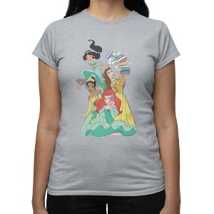 Disney Princess Women's Silly Friend Group T-Shirt - Sport Grey