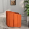 SEYNAR Modern Velvet Curved Swivel Accent Barrel Chair with Metal Base - 3 of 4