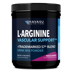L-Arginine Powder, Berry Flavor, Havasu Nutrition, 3.7oz - 1 of 3