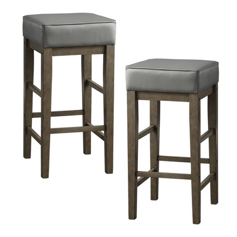 Lexicon 29 Inch Pub Height Wooden Bar, Counter Stool Leather And Wood