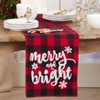 Saro Lifestyle Buffalo Plaid Merry and Bright Runner, Red, 14" x 72" - 4 of 4