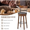Tangkula Set of 4 Swivel Barstools with Leather Padded Cushion Classical Rivet & Back 30.5" Vintage Counter Height Bar Chair - 4 of 4