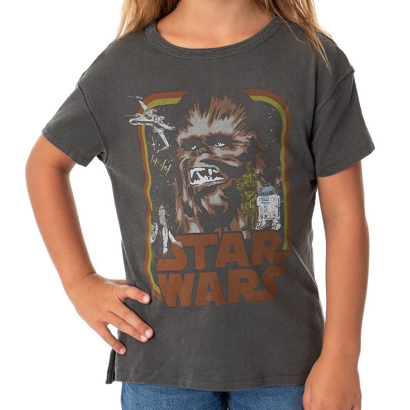 Star Wars Girls' Vintage Chewbacca Retro Characters Design Graphic T-Shirt, 3 of 4