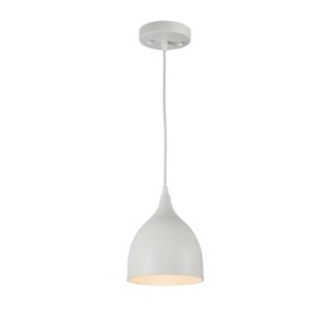 Chloe Lighting Walter Industrial-Style 1 Light Matt White Ceiling Pendant 7" Wide - 1 of 3