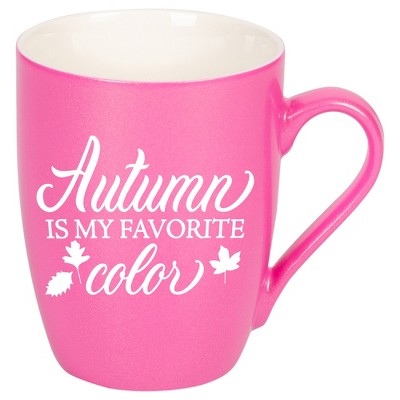 Elanze Designs Autumn Is My Favorite Color Princess Pink 10 ounce New Bone China Coffee Cup Mug