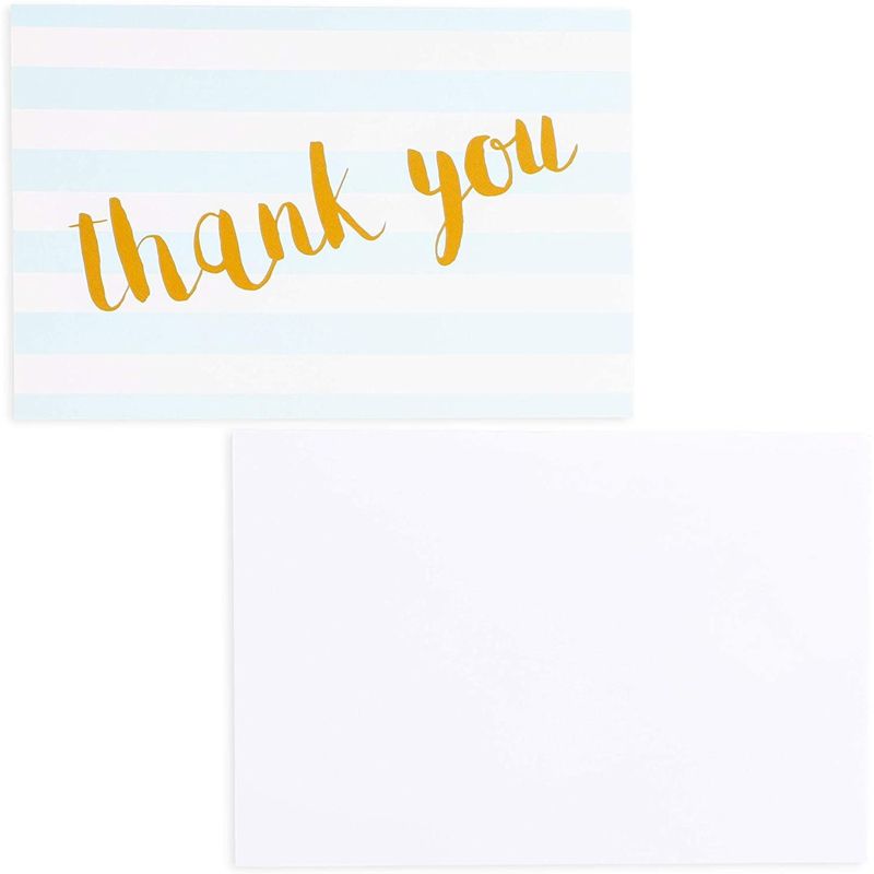 Juvale Blue Striped Thank You Cards - Pack of 12 with Envelopes for Wedding, Baby Shower, Business Events (4x6 in), 5 of 8