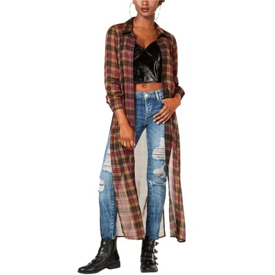 GUESS Womens Slit Side Button Up Shirt