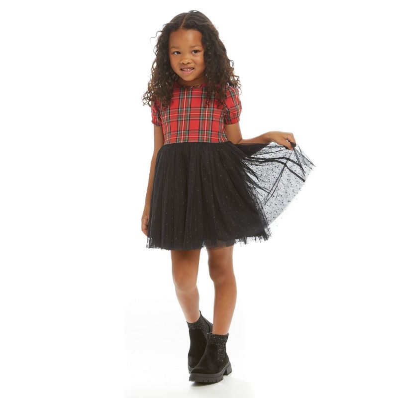Andy & Evan  Toddler Girls Plaid Holiday Dress, 2 of 6