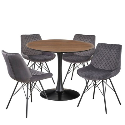 5pc Kavitt Dining Set Walnut - Angelo : Home : Target