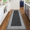 Modern Area Rugs Washable Bordered Floor Carpet, Foldable Contemporary Striped Indoor Mat, Non-Slip Low Pile Accent Rugs for Bedroom, Kitchen, Laundry - 4 of 4