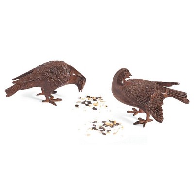 5" Pair of Bronzed Doves Figurines Rustic Bronze - ACHLA Designs