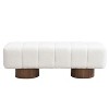 Sapphtopaz Upholstered Ottoman Bench, End of Bed Entryway Bench with Wood Legs Bench for Entryway Bedroom, No-Assembly - 2 of 4