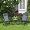 Resenkos Outdoor Folding Rocking Chair Patio Table Seating Set, 2 Rocking Chairs, 1 Side Table,Sling Mesh Fabric, Sponge, Steel Frame, - 3 of 4