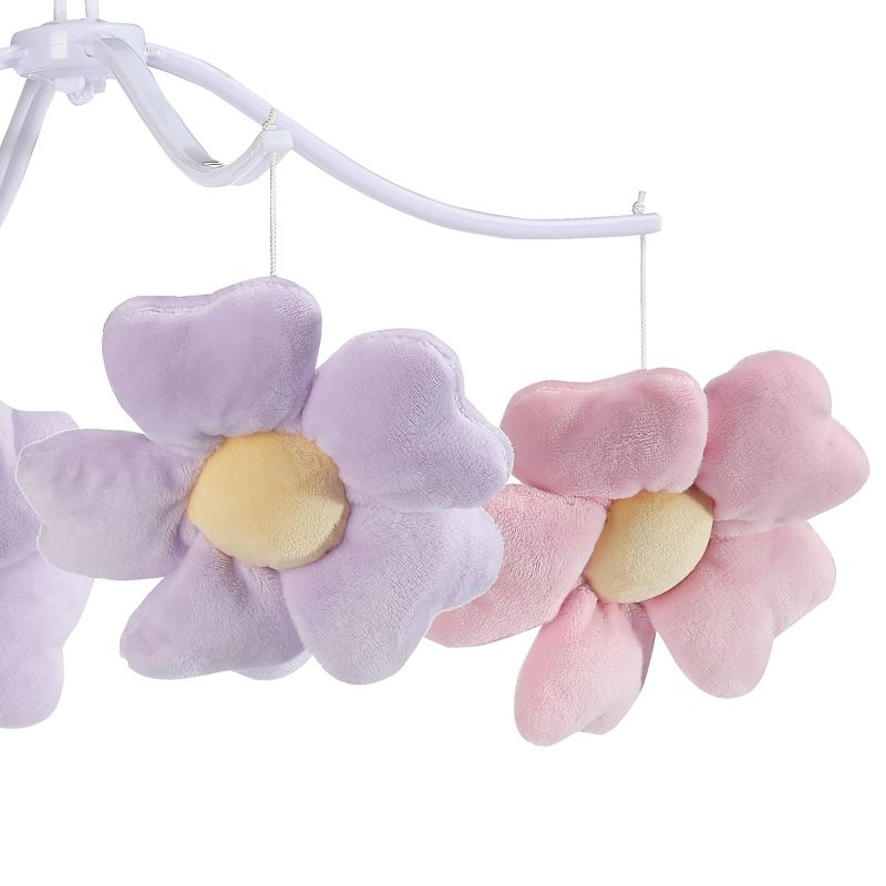 Bedtime Originals Lavender Floral Musical Baby Crib Mobile Soother Toy, 3 of 9