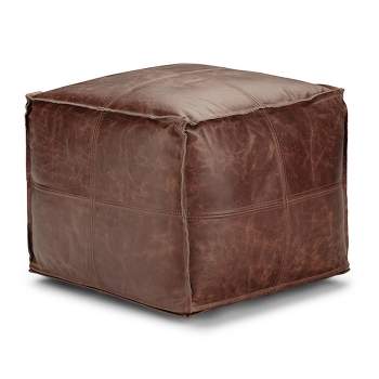 Clarkdale Channel Tufted Ottoman With Wood Base Light Brown Velvet -  Threshold™ Designed With Studio Mcgee : Target